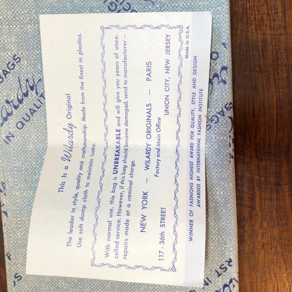 1950s Wilardy Gray Lucite Snap Clutch With Box, Authentication & Promotion Cards - Picture 16 of 16